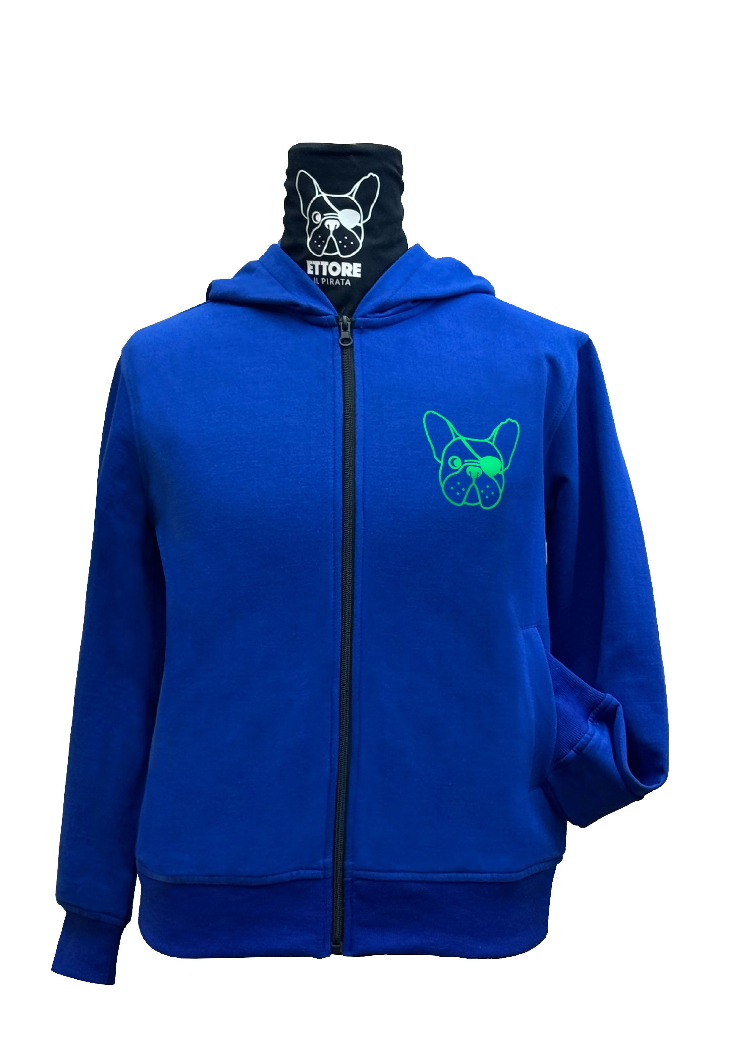 FELPA DEL PIRATA - BLU ELETTRICO - UNISEX (personalizzabile)